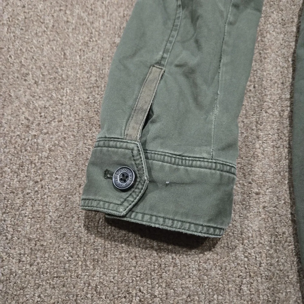Abercrombie & Fitch Parka Jacket Womens L Green Sherpa Lined Hooded Utility Coat